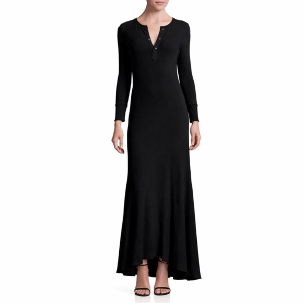 Polo by Ralph Lauren Black Long Sleeve Maxi Dress